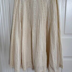 Lauren Ralph Lauren Crinkle Stripe Eyelet Skirt, Size Medium